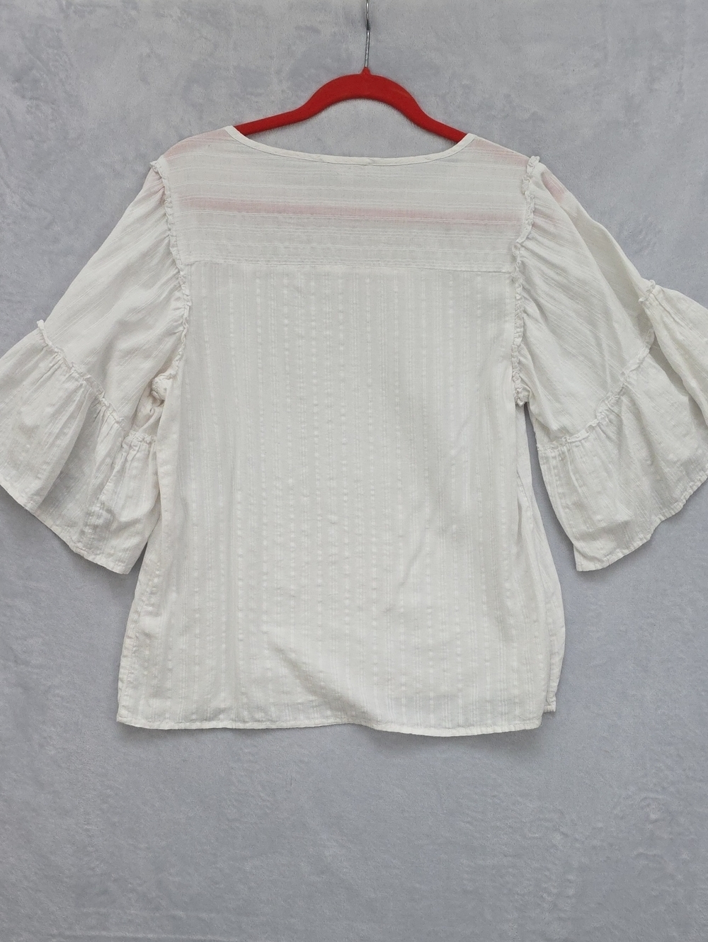 beachlunchlounge White Ruffled Sleeve Blouse - Picture 9 of 11